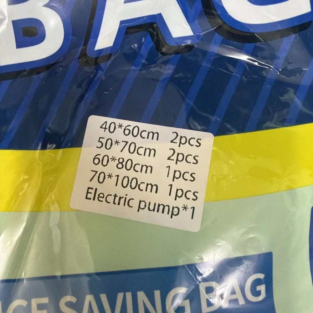 7 Pc Vacuum Storage Bags More Space Save Compression Travel Seal Pump